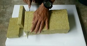 cara memotong rockwool