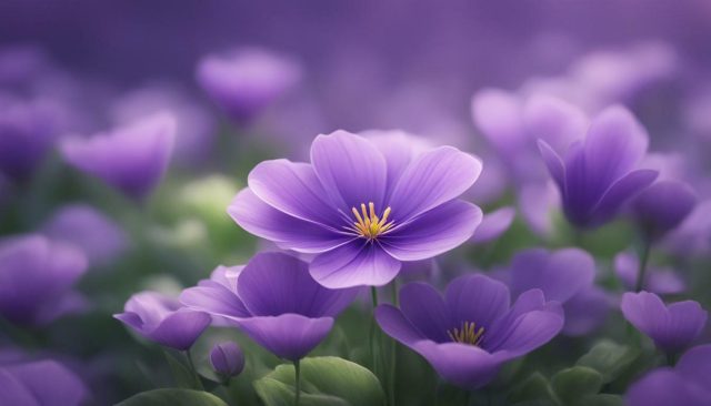 gambar bunga aesthetic violet kartun