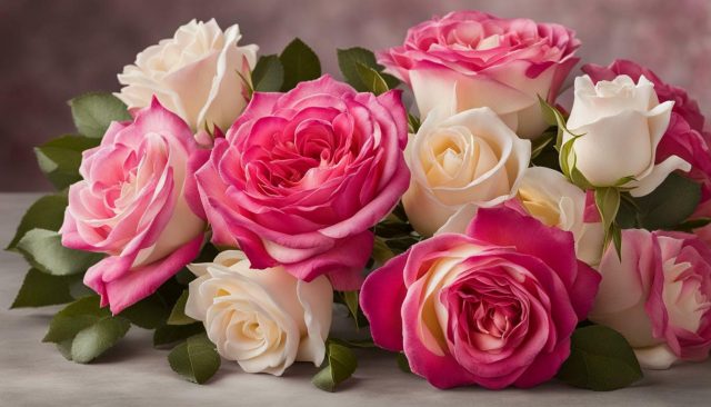 gambar bunga mawar double delight