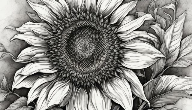 sketsa bunga matahari