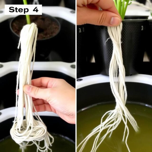 Langkah 4: Pemasangan sistem sumbu hidroponik