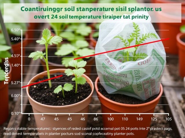 Grafik perbandingan suhu media tanam dalam planter bag vs pot plastik Grafik perbandingan suhu media tanam dalam planter bag vs pot plastik