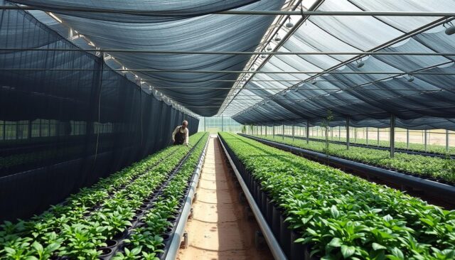 Greenhouse dengan Jaring Paranet yang menghasilkan tanaman berkualitas tinggi