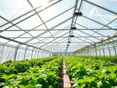 Plastik UV Greenhouse: Solusi Optimal untuk Perlindungan Tanaman Modern Greenhouse modern menggunakan plastik UV sebagai atap pelindung tanaman