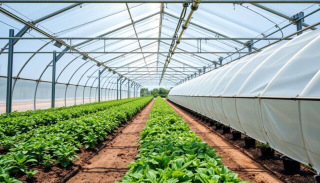 Perbandingan berbagai bahan penutup greenhouse termasuk plastik UV