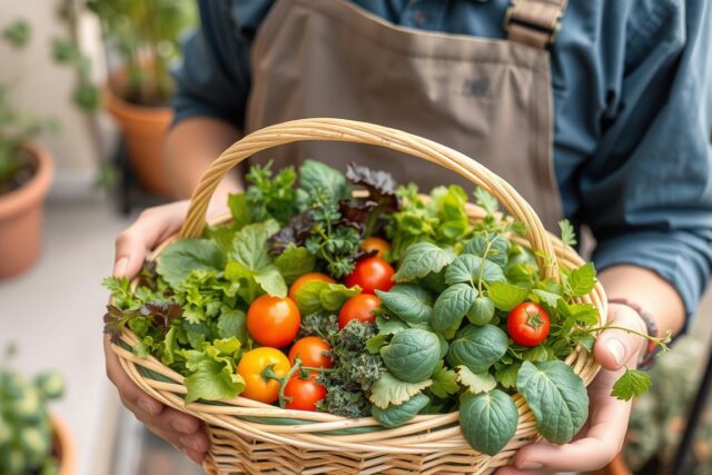 Hasil panen dari urban farming di balkon