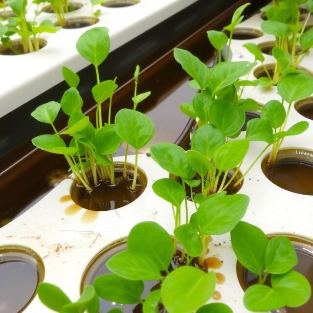 Kangkung hidroponik dalam sistem rakit apung