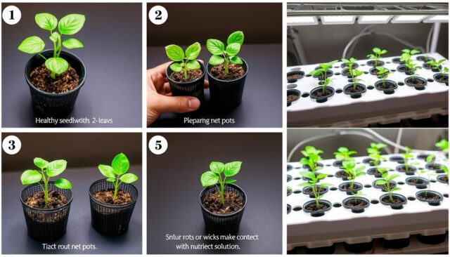 Proses transplantasi bibit dari media semai ke sistem hidroponik dalam Roadmap 30 Hari Belajar Hidroponik Proses transplantasi bibit dari media semai ke sistem hidroponik dalam Roadmap 30 Hari Belajar Hidroponik