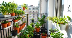Urban Farming di Balkon: 5 Setup Anti Ribet untuk Pemula Setup urban farming di balkon apartemen dengan berbagai tanaman sayuran dalam pot
