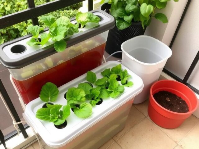 Sistem hidroponik sederhana untuk urban farming di balkon